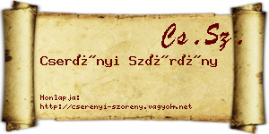 Cserényi Szörény névjegykártya